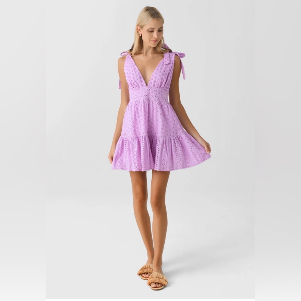 Poupette St. Barth Lilac Mini Dress